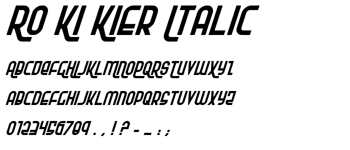 Ro_Ki_Kier Italic font